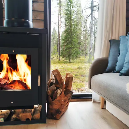 샬레 Lapland Landscape With Nature View, Sauna, Fireplace & Kitchen, Yllaes, Aekaeslompolo, Borealis Village *