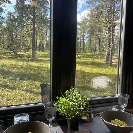 Lapland Landscape With Nature View, Sauna, Fireplace & Kitchen, Yllaes, Aekaeslompolo, Borealis Village *