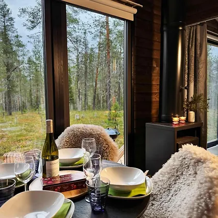 Lapland Landscape With Nature View, Sauna, Fireplace & Kitchen, Yllaes, Aekaeslompolo, Borealis Village