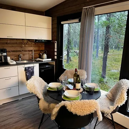 샬레 Lapland Landscape With Nature View, Sauna, Fireplace & Kitchen, Yllaes, Aekaeslompolo, Borealis Village *