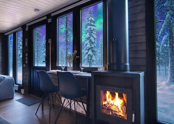 Lapland Landscape With Nature View, Sauna, Fireplace & Kitchen, Yllaes, Aekaeslompolo, Borealis Village Äkäslompolo